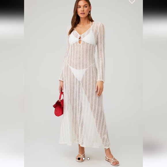 Show Me Your MuMu Dresses & Skirts - $178 Show Me Your MUMU Vacay Cover Up White Sheer Maxi Dress X Revolve